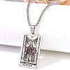 Retro Hip-hop 304 Stainless Steel Tarot Pendant Necklaces for Men FS-WGEC43A-11-1