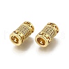 Brass Micro Pave Clear Cubic Zirconia European Beads ZIRC-I070-071G-2