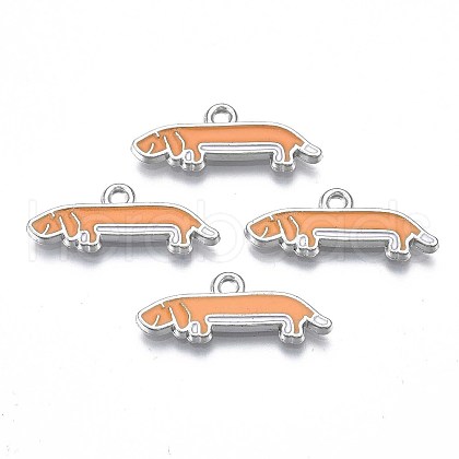 Rack Plating Alloy Enamel Pendants PALLOY-T075-156-1