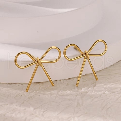 304 Stainless Steel Stud Earrrings EJEW-U065-01A-G-1