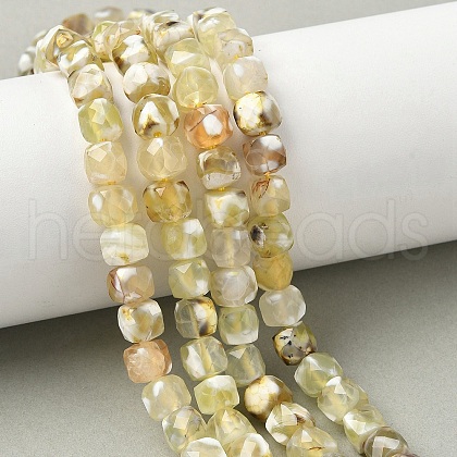 Natural Fire Crackle Agate Beads Strands G-H078-C49-6mm-05-1