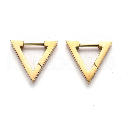 304 Stainless Steel Triangle Huggie Hoop Earrings STAS-J033-02A-G-1