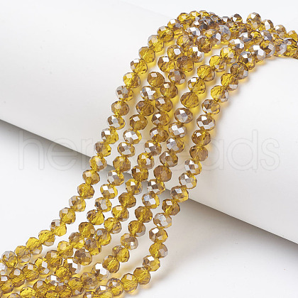 Electroplate Transparent Glass Beads Strands EGLA-A034-T4mm-E02-1