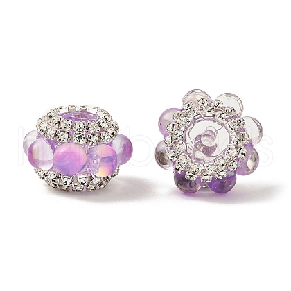 Sparkling Acrylic Rhinestone Round Beads OACR-NH0002-01B-07-1