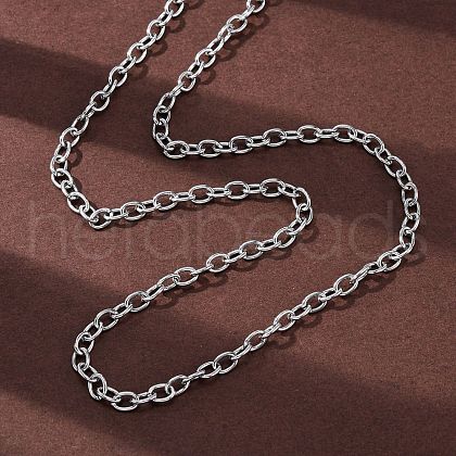 201 Stainless Steel Cable Chain Necklaces NJEW-Q013-12C-P-1