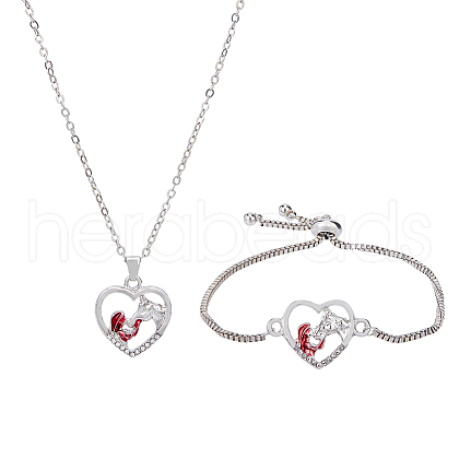 Olycraft 1Pc Alloy Heart Link Silder Bracelets SJEW-OC0001-01-1