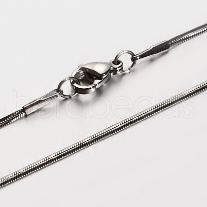 Non-Tarnish 304 Stainless Steel Snake Chain Necklaces NJEW-M114-31-P-1