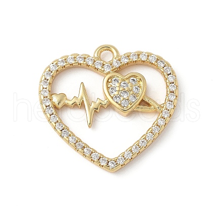 Brass Micro Pave Cubic Zirconia Pendants KK-Q091-04B-G-1