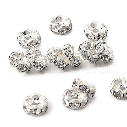 Brass Rhinestone Spacer Beads RB-A014-L5mm-01S-1