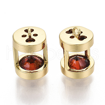 Brass Cubic Zirconia Charms X-KK-S356-067B-NF-1