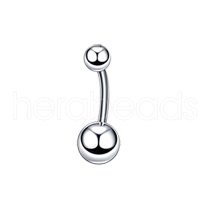304 Stainless Steel 15 Gauge Round Belly Button Rings WGFD174-04-1