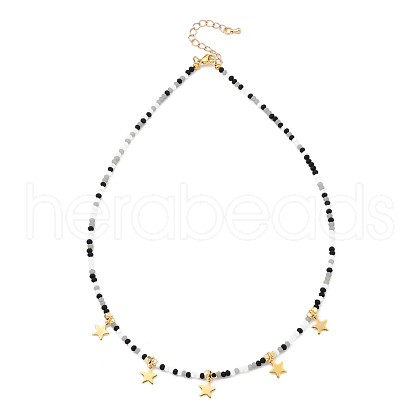 Star Pendant Necklaces NJEW-JN03074-03-1