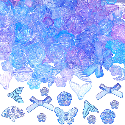 SUNNYCLUE 100G Transparent Frosted Resin Beads RESI-SC0003-26-1