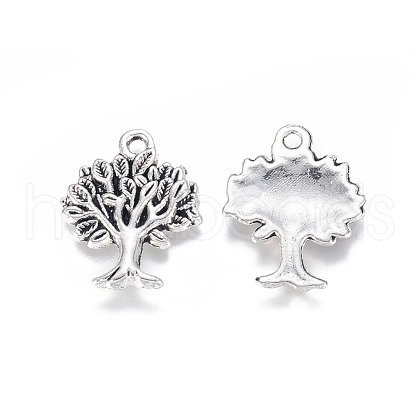 Tree Tibetan Style Alloy Pendants TIBEP-R338-24AS-NR-1