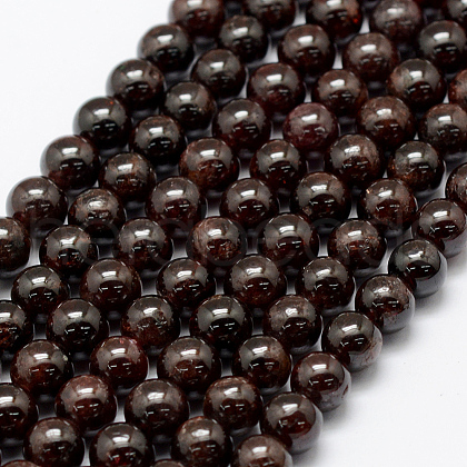 Natural Garnet Beads Strands X-G-P322-25-6mm-1