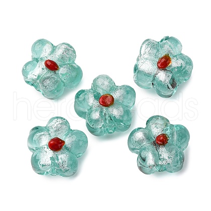 Handmade Silver Foil Glass Lampwork Beads FOIL-T001-02L-1