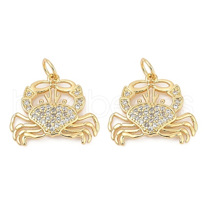 Brass Micro Pave Cubic Zirconia Pendants KK-U058-35G-1