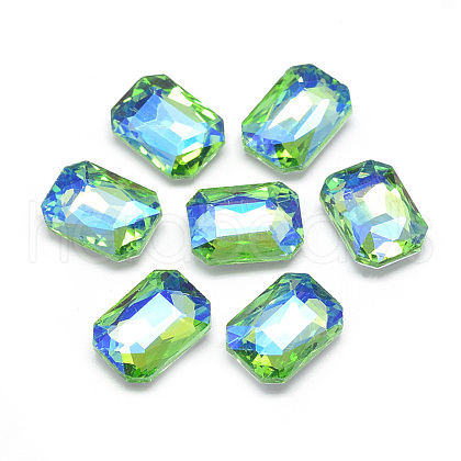 Pointed Back Glass Rhinestone Cabochons RGLA-T019-10x14mm-06-1