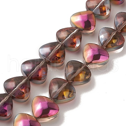 Transparent Electroplate Glass Bead Strands EGLA-P050-HP04-1