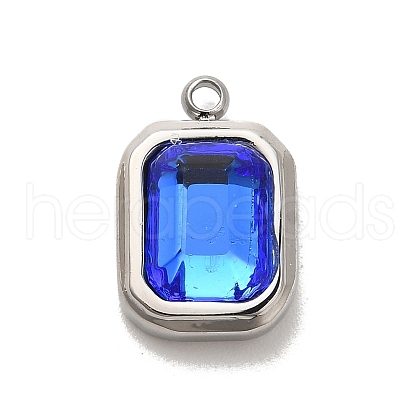 304 Stainless Steel Glass Pendants STAS-L022-062P-07-1