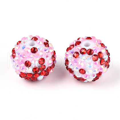 Round Resin Rhinestone Beads OACR-T028-66B-1