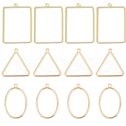 BENECREAT 30Pcs 3 Style Brass Pendants KK-BC0001-88G-1