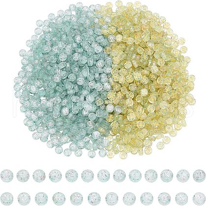 CHGCRAFT 2 Colors Plating Transparent Acrylic Beads TACR-CA0001-03-1