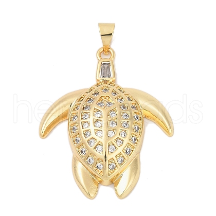 Brass Micro Pave Cubic Zirconia Pendants KK-A241-09G-1