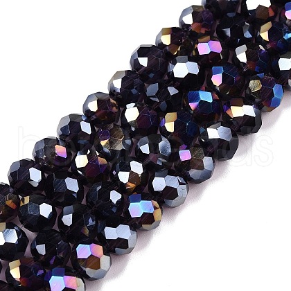Electroplate Glass Beads Strands EGLA-A044-T6mm-B15-1