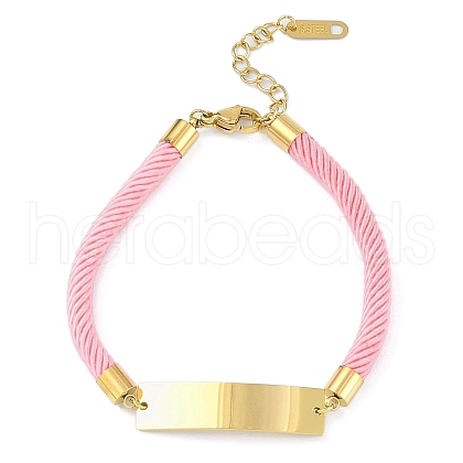 Ion Plating(IP) 304 Stainless Steel ID Bracelets for Women BJEW-K254-20G-03-1
