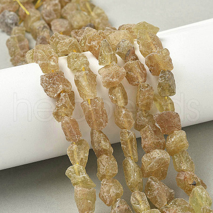Raw Rough Natural Yellow Apatite Beads Strands G-M453-D07-1