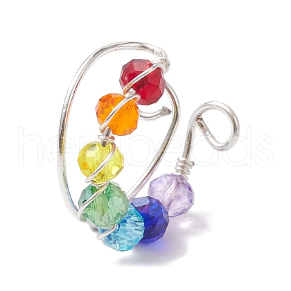 Colorful Glass Cuff Earrings EJEW-JE05699-01-1