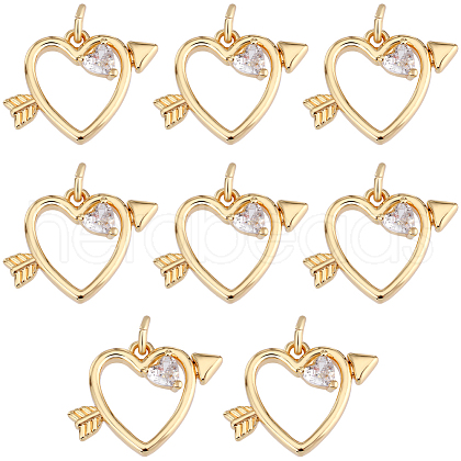 Beebeecraft Brass Cubic Zirconia Pendant KK-BBC0009-88-1