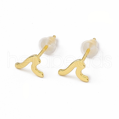 Brass Tiny Wave Stud Earrings for Women EJEW-P211-08G-1