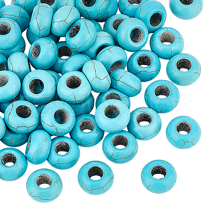   100Pcs Dyed Synthetic Turquoise European Beads SPDL-PH0001-03-1