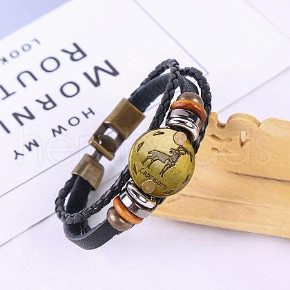 Imitation Leather Cord Triple Layer Multi-strand Bracelets WG0B1A2-12-1