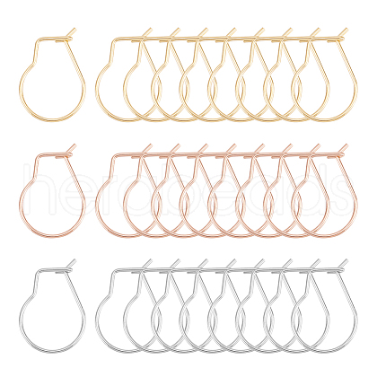 Unicraftale 304 Stainless Steel Hoop Earring Findings Kidney Ear Wires STAS-UN0012-43-1
