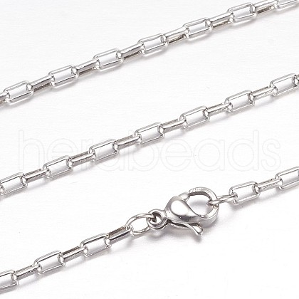 304 Stainless Steel Box Chain Necklaces STAS-G083-53P-1