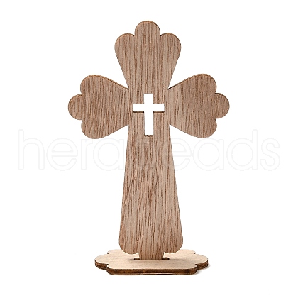 Unfinished Wood Cross Cutouts Ornaments DJEW-H011-01C-1