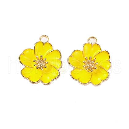 Light Gold Plated Alloy Enamel Pendants ENAM-Z017-14KCG-03-1