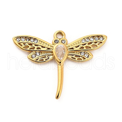 304 Stainless Steel Crystal Rhinestone Pendants STAS-P385-05C-G-1