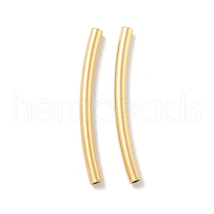 Brass Curved Tube Beads KK-H503-04G-01-1
