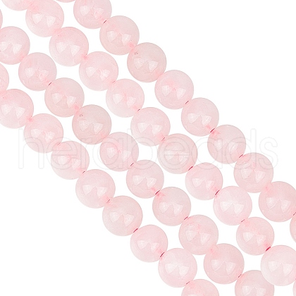GOMAKERER 2 Strands Natural Rose Quartz Dyed Beads Strands G-GO0001-27A-1