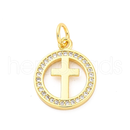 Brass Micro Pave Cubic Zirconia Pendants KK-D325-60G-01-1