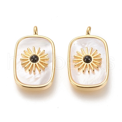 Natural White Shell Pendants KK-P184-01B-02G-1