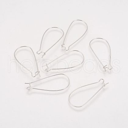 Brass Hoop Earrings Findings Kidney Ear Wires KK-EC221-NFS-NF-1