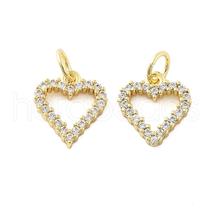 Brass Micro Pave Cubic Zirconia Pendants KK-C092-24A-G-1