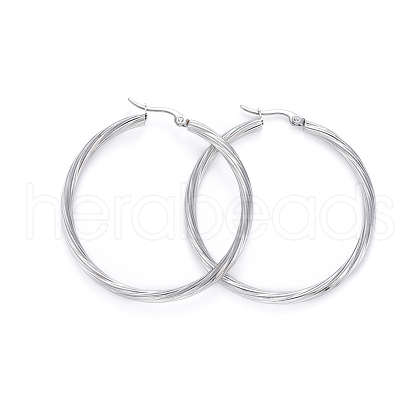 Non-Tarnish 304 Stainless Steel Hoop Earrings EJEW-L232-015P-1