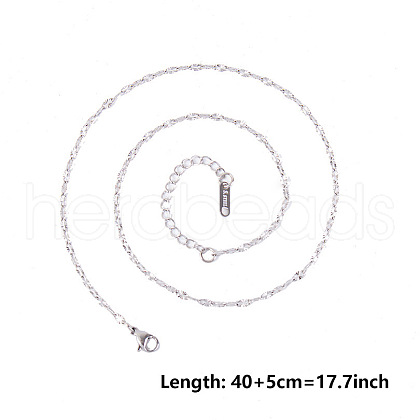 Non-Tarnish Unisex 304 Stainless Steel Dapped Chains Necklaces CH3295-1-1