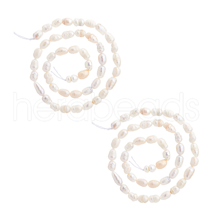 FIBLOOM 2 Strands Natural Cultured Freshwater Pearl Beads Strands PEAR-FI0001-06-1